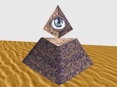 Illuminati Pyramid Horus Eye Low-poly 3D model