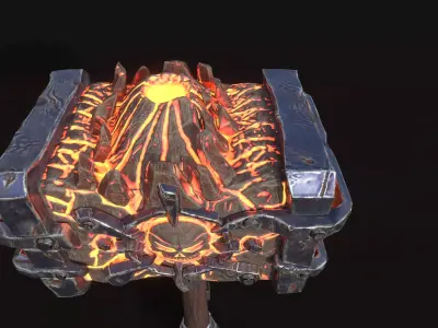 Lava Hammer of Doom Low-poly 3D model