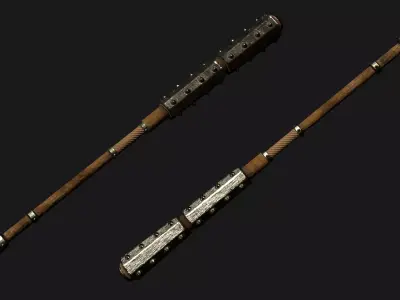 Kanabo Club - Wooden Mace Low-poly 3D model