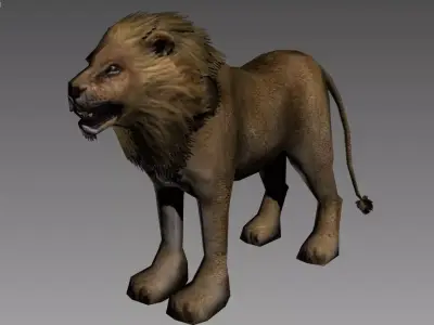 Male Lion Low-poly 3D model