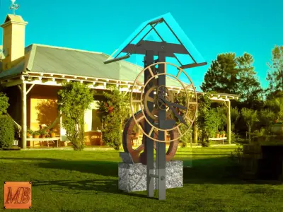 Waterclock pendulum clock 3D model