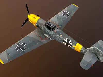 Fighter Germany Aircraft   bf109  Me-109 WWII World War II Nazi 3D model