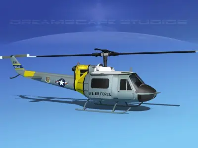 Bell UH-1B Iroquois V07 US Air Force 3D model
