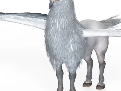 Fantasy Hippogriff  Low-poly 3D model