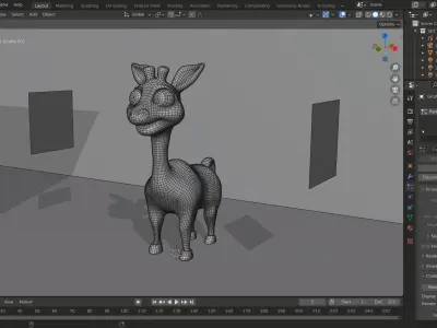 3D Cartoon Giraffe Low-poly 3D model