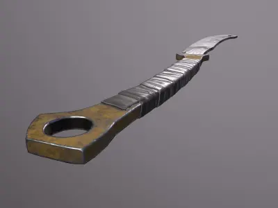 Big metal cleaver knife LowPoly Low-poly 3D model