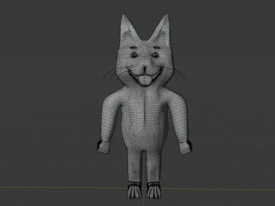 Low Poly Husky Dog 3D Model - Game Ready  Customizable Hair Mesh Low-poly 3D model