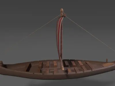 Viking Long Boat Low-poly 3D model