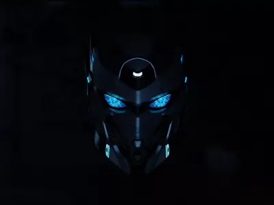 Cyber Mecha Concept Helmet Low-poly 3D model