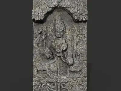 India Temple Wall modular Ultra HD 16K Texture - 221007 Low-poly 3D model