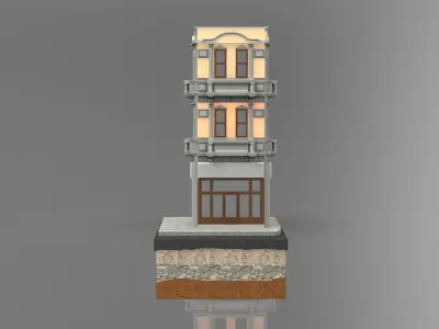 Old Istanbul City Building 009 3D model