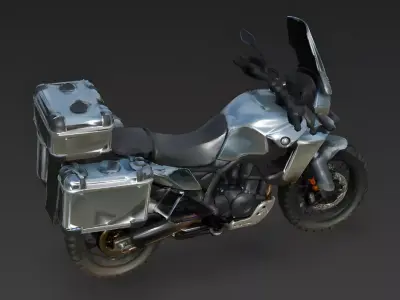 Realistic Adventure Touring Motorcycle 3d model Low-poly 3D model