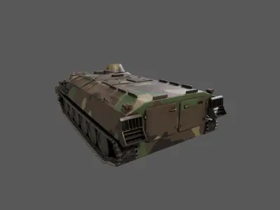 mt-lb-transporter low poly 3d model military tank Low-poly 3D model