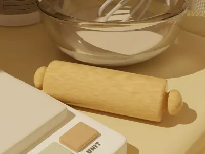 Rolling Pin Cozy Model by Poonsiri Free low-poly 3D model