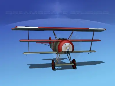 Fokker DR-1 Triplane V12 3D model