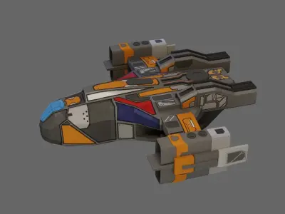 Sci-Fi Aircraft - Low Poly - Game Ready - PBR Low-poly 3D model