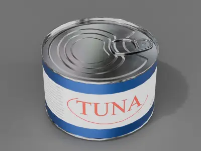 Realistic 3D Tuna Can Model Free low-poly 3D model