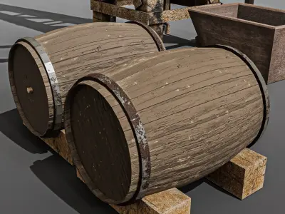 wester city detail Low-poly 3D model 01 Low-poly 3D model