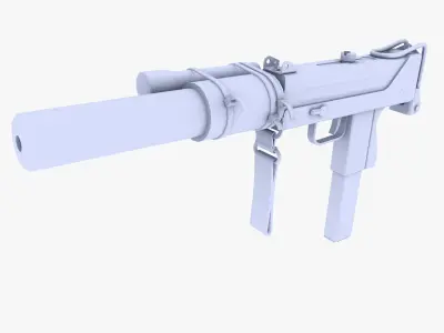 MAC 10 Sub Submachine Gun Low-poly 3D model