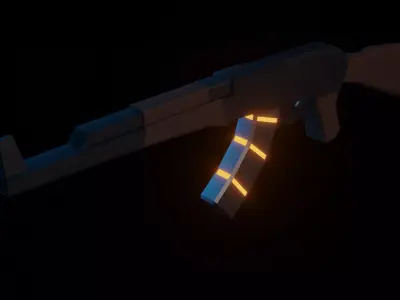 Low Poly AK 47 Free 3D model