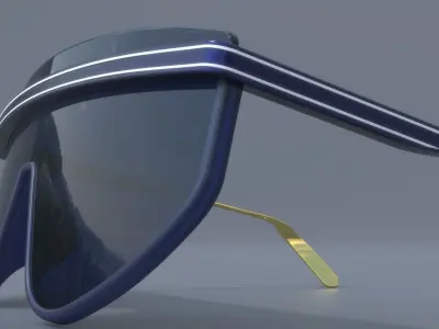 Fashion sci fi sun glasses DIOR style 3D model