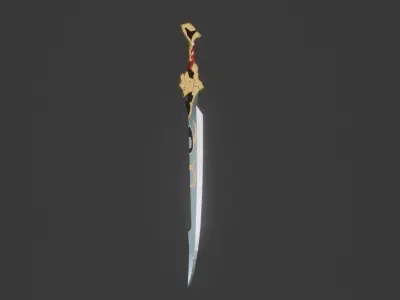 Low-Poly Genshin Impact FILLET BLADE SWORD Low-poly 3D model