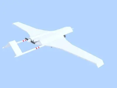Low Poly Bayraktar TB2 model Low-poly 3D model