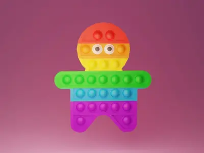 Pop It Push Bubble Fidget Toys Pack  Low-poly 3D model