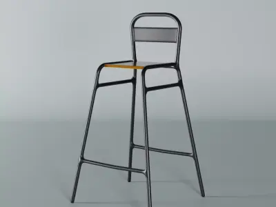 Modern Bar Chair Free 3D model buy