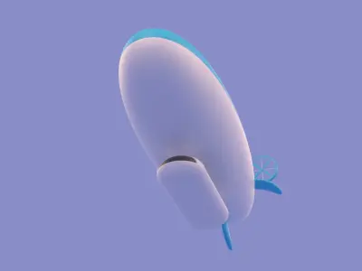 Cartoon Airship Low-poly 3D model