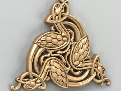 Carved decor central 030 Celtic 3D model