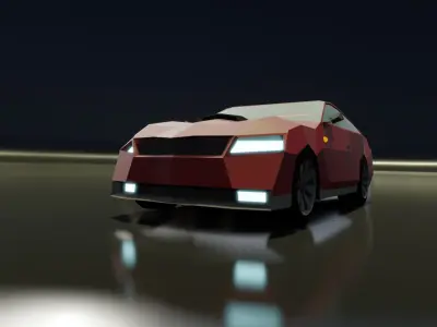 Sports Car And Sedan Free low-poly 3D model