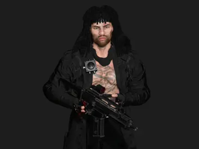 AAA 3D REALISTIC MAN CHARACTER -SHOOTER  ACTION HEROES RAMBO Low-poly 3D model