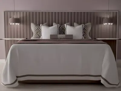 Bed with bedclothes Free 3D model