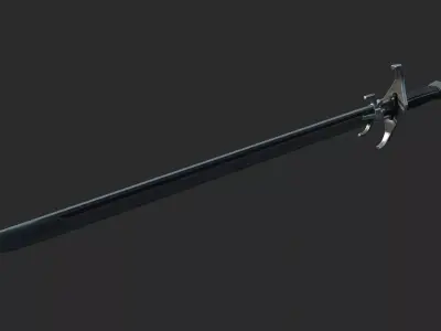 Future sci-fi retro weapon steel knife 3D model