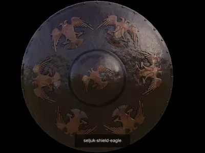 Seljuk-Eagle-Armor shield with birds 3D Model Collection
