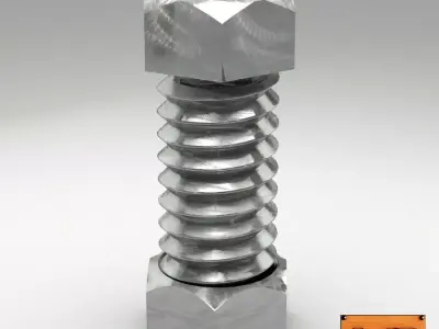 Bolt and nut 3D model