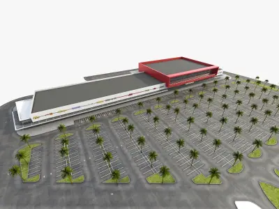 Shopping Mall 02 Low-poly 3D model