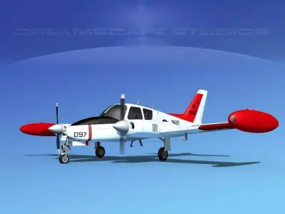Cessna U-3B Blue Canoe V09 3D model