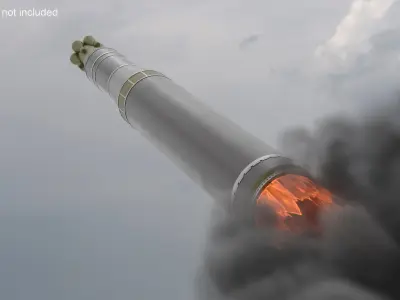 RS-26 Rubezh Multiple Warhead Missile 3D model