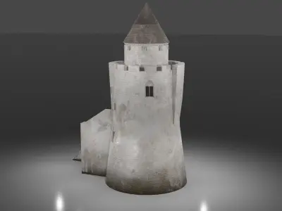 Medieval tower Low-poly 3D model