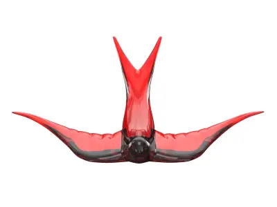 red glass bird 3D model