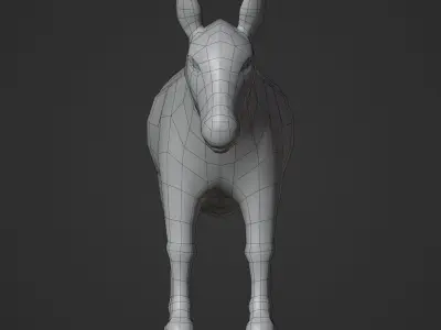 Donkey - NPR Free low-poly 3D model