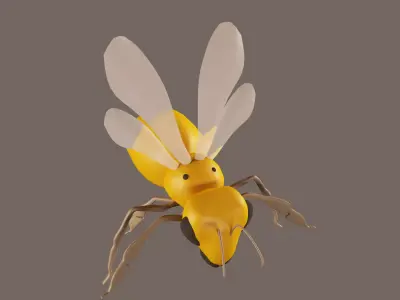 Honey Bee 3D model Low-poly 3D model