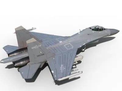 PBR Shenyang J-16D electronic Fighter China PLAAF Low-poly 3D model