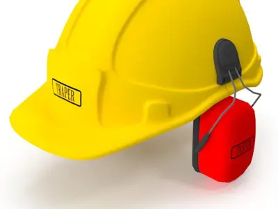 Safety Helmet with Ears Cover 3D model