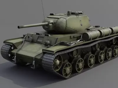 KV-1S Heavy tank Low-poly 3D model