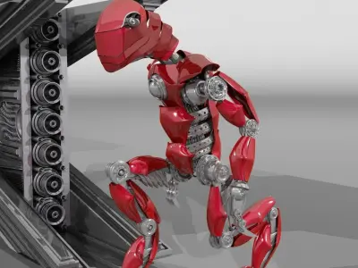 ROBOT DINOSAUR RIGGED AND ANIMATED Low-poly 3D model