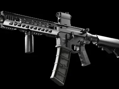 SAY GRY AR-15 Assault Rifle Low-poly 3D model