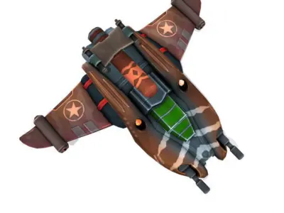 Combat spaceships Low-poly 3D model